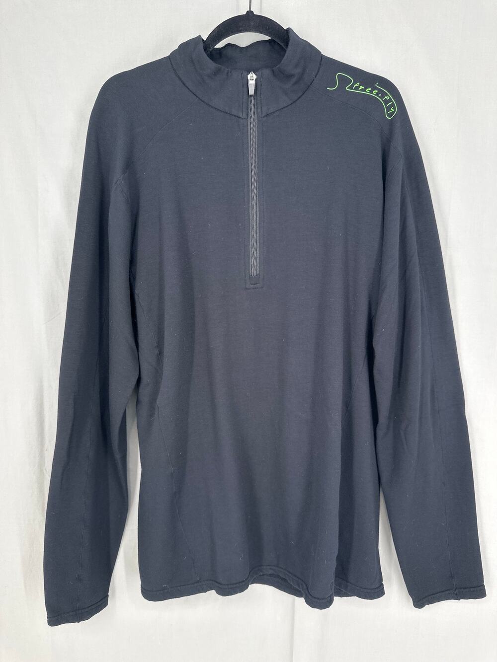 Free Fly Jacket Men XL Black 1/4 Zip Pullover Stretch Performance Bamboo Outdoor
